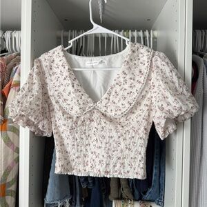 Altar'd State Dark Mauve/Brown Floral Cropped Top